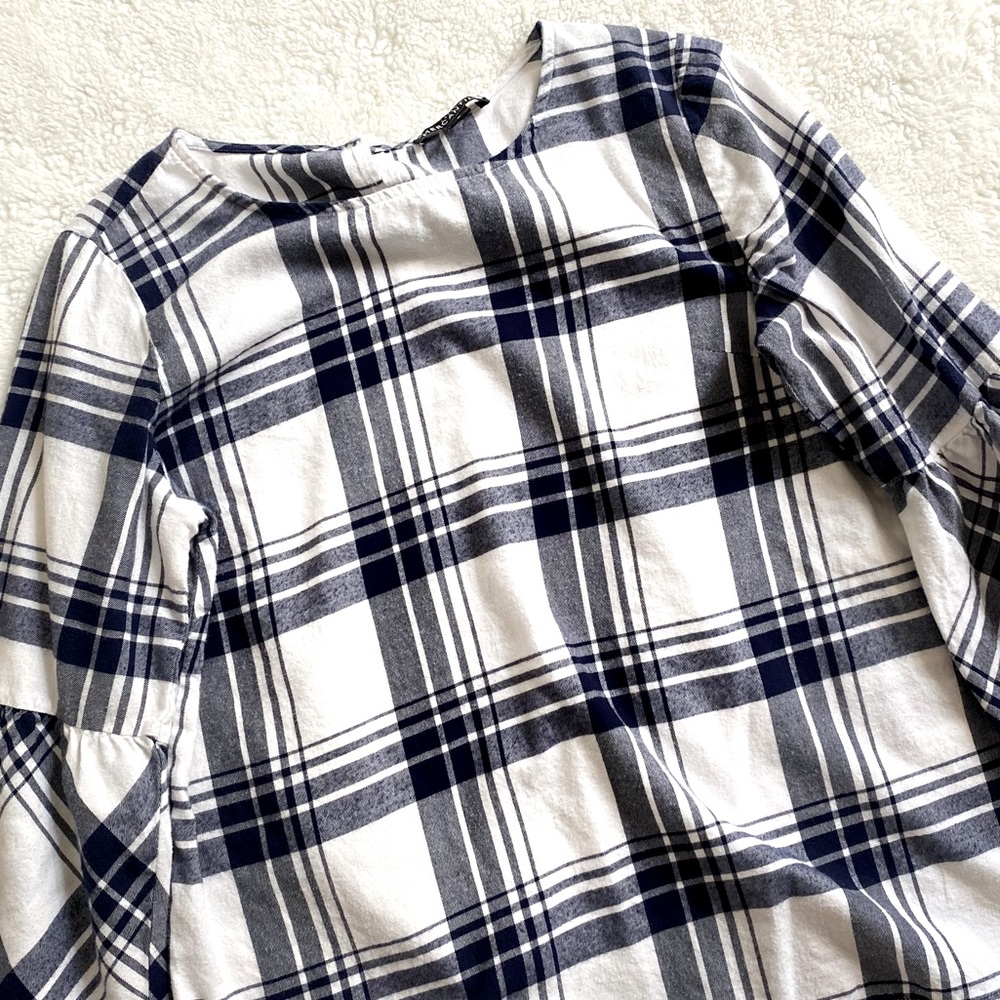 EUC J.Crew Mercantile Plaid Blouse